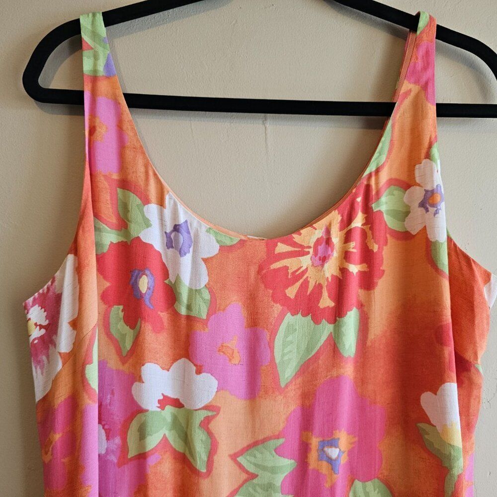 Sigrid Olsen-vintage size 14 Maxi dress-floral pattern, vacation fun - Picture 3 of 6
